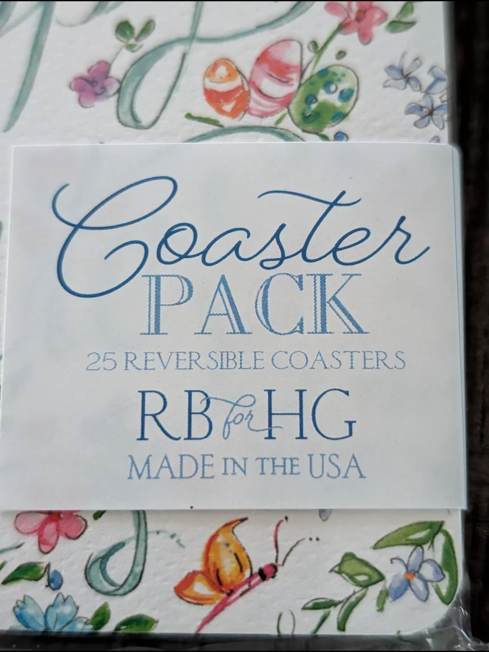 Happy Easter Floral Coaster Pack Set Of 25